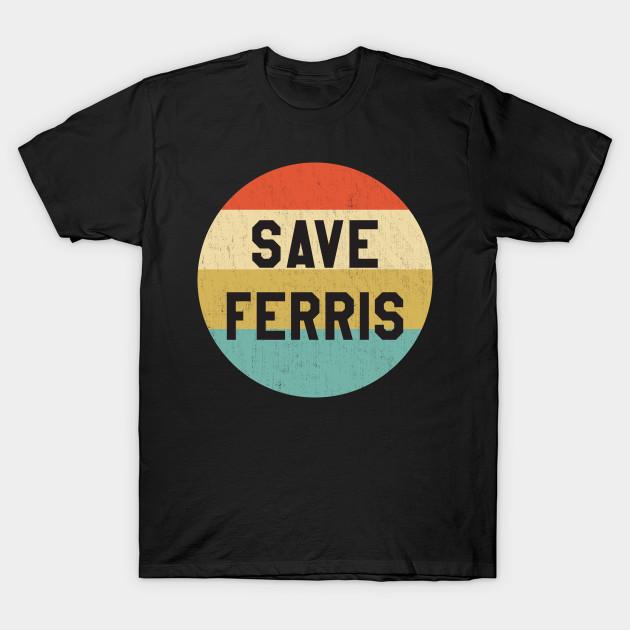Men Black Print T-shirt Ferris Bueller - Save Ferris No-Cut Transfer Paper Print Cotton Tshirt S чёрный