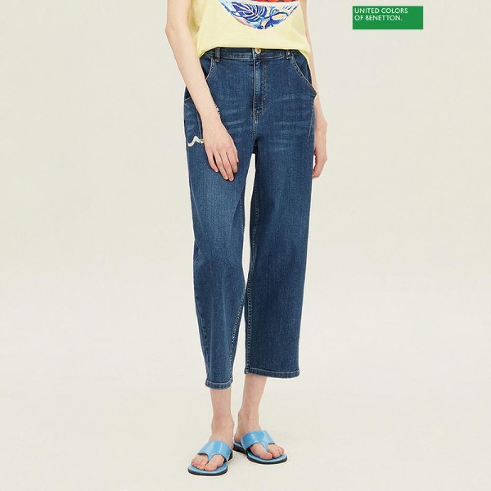 

[Benetton] Джинсовые брюки с принтом карманов Benetton Badpa7531 IN_indigo/42