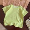 Summer Solid Children Cotton Casual Short Sleeve T-shirts Girls Baby Clothes Kids Boys Toddler Korean Style Tops