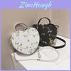 Heartshaped Pu Shoulder Bag With Zipper Closure For Daily Casual Wear