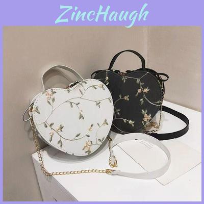 Heartshaped Pu Shoulder Bag With Zipper Closure For Daily Casual Wear