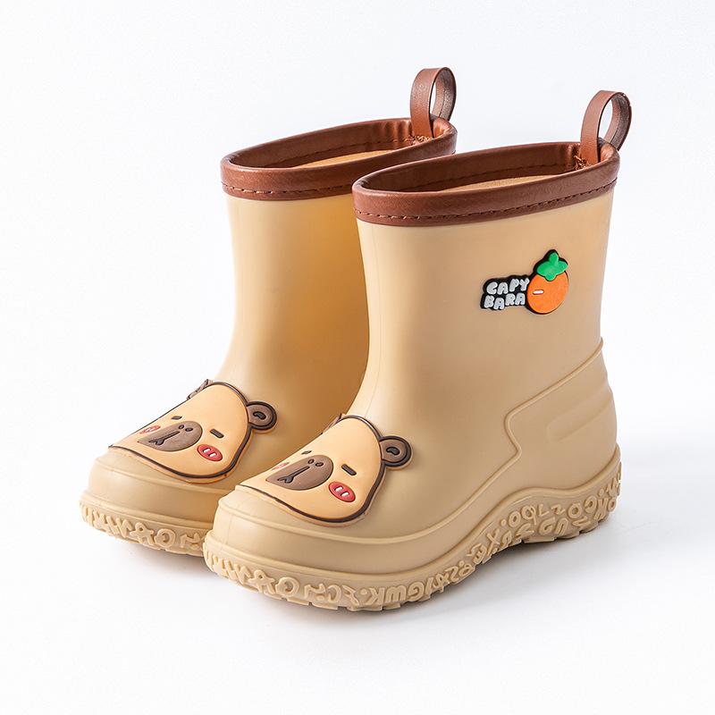 

Детские дождевые ботинки Капибара милые для мальчиков и девочек нескользящие резиновые сапоги детская резиновая обувь детская детская водонепроницаемая обувь для воды Size 30 [shoe length 200mm] абрикосовый