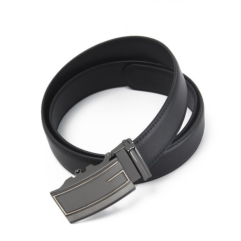 Men's Second Layer Cowhide Genuine Leather Automatic Buckle Belt Men's Youth Cowhide Business Casual Belt