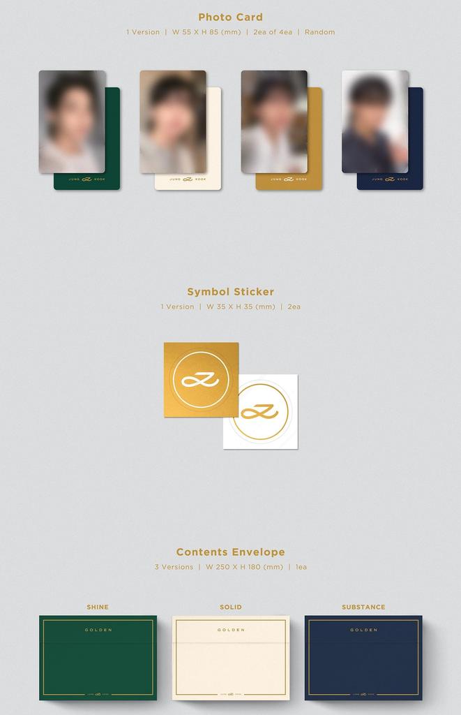 JUNG KOOK (BTS) Solo Album 'GOLDEN' 3 SET (SHINE/SOLID/SUBSTANCE) (Korean Edition)