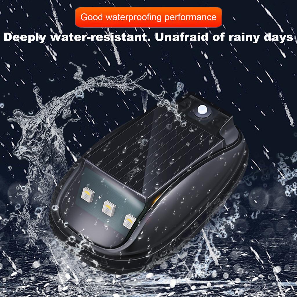 Solar-Power Car Roof Light with RC Punch-Free Wireless Flashing Lights RGB Solar Powered Strobe Pilot Light for Car Decor