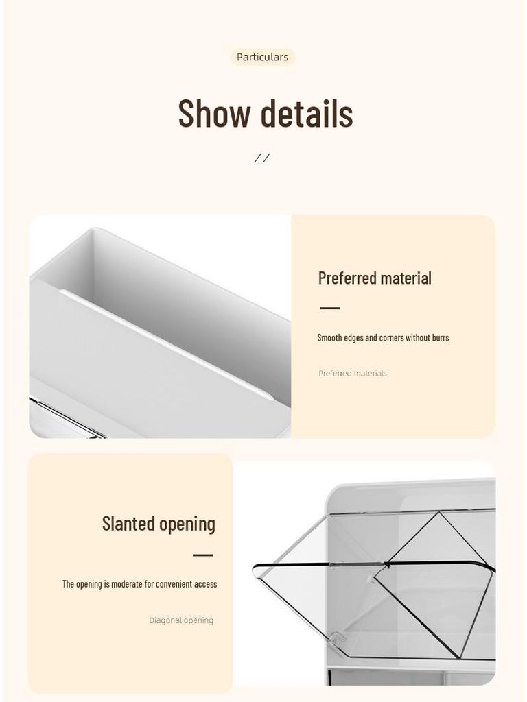 Väggmonterad badrumsförvaringslåda för bomullspads, tops och håraccessoarer