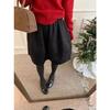 2025 Winter High-Waisted Woolen A-line Umbrella Skirt with Sequins: Slimming Mid-Length Women's Skirt