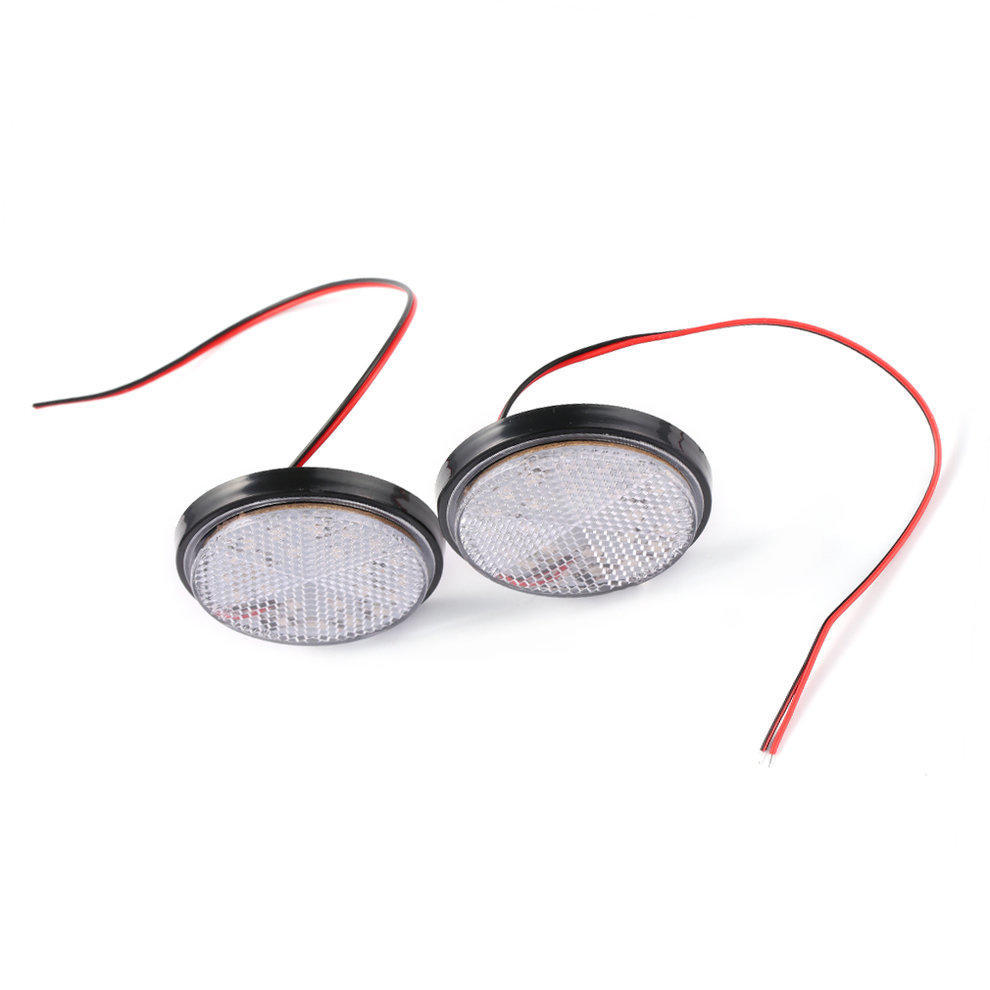 Universal 2 x 24 LED Motorcycle Round Reflector Tail Brake Turn Signal Light KW