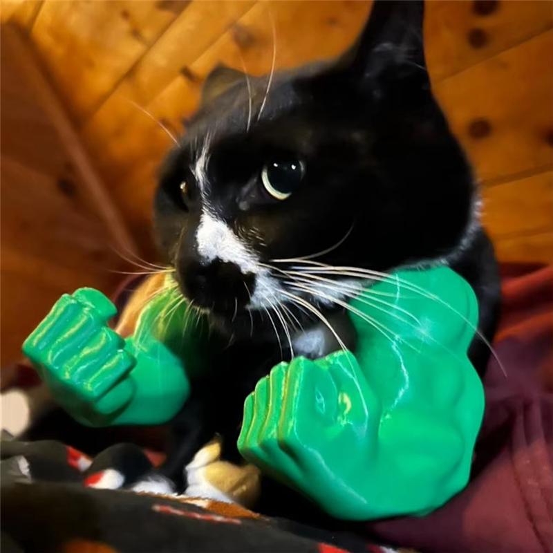 A25F-Pet Cosplay Costume Accessories 3D Printed Cat Muscle Arm For Halloween Birthday Party Supplies Neck Arm
