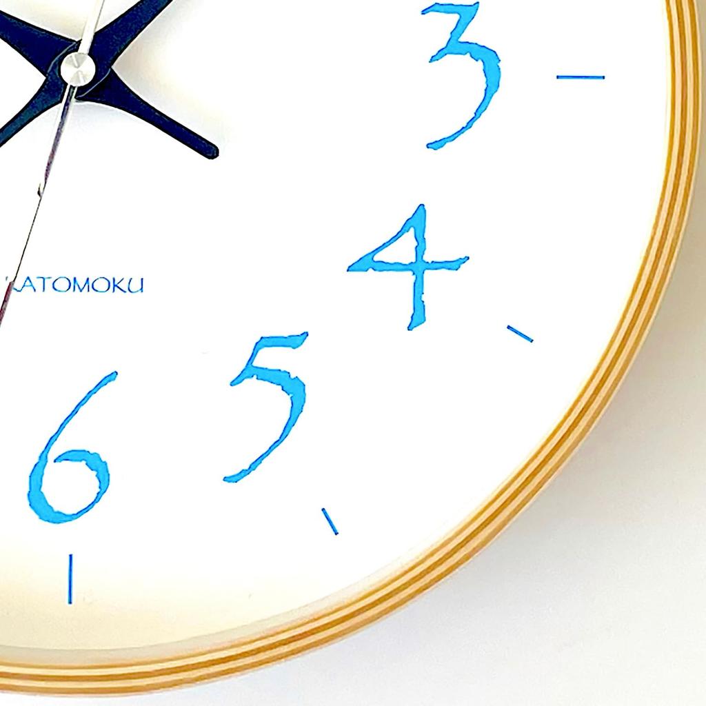 KATOMOKU Plywood Wall Clock 20 Light Blue Wall Clock Continuous Second Hand Radio km-119LBRCS 252mm (SKP Clock)