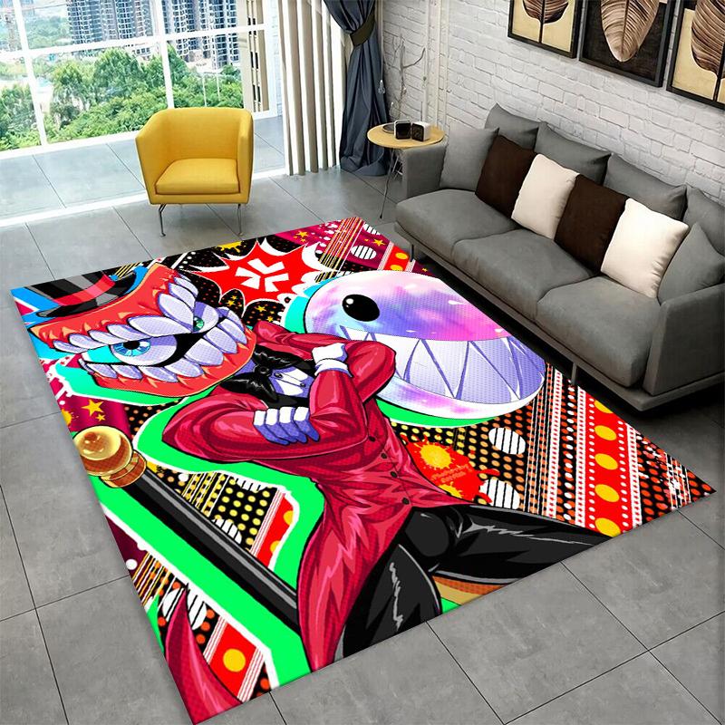 Cartoon Amizing Digtal Circus Pomni Non-Slip Area Rug for Living Room,Bedroom,Playroom,Carpet Floor Mat Home Decor Rug Kids Room
