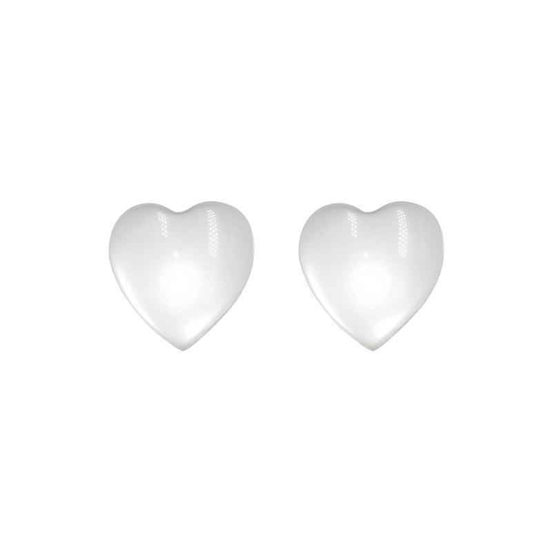 Korean Style Transparent White Love Stud Earrings for Women Sweet Fashion Acrylic Resin Peach Heart Earrings Jewelry Gift