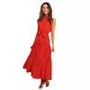 GMXIA Summer 13 Color Halter Print Polka Dot Lace-up Dress Long Sleeveless Dress