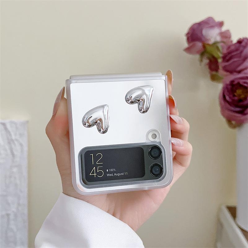 The Three-dimensional Small Love Mirror Is In the Samsung Galaxy ZFlip1/1st Generation Folding Screen Mobile Phone Case, Which Is Small and Fresh.