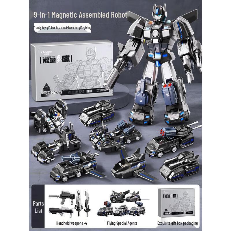 HANDUNYOU 9-in-1 Magnetic Deforming Robot Toy