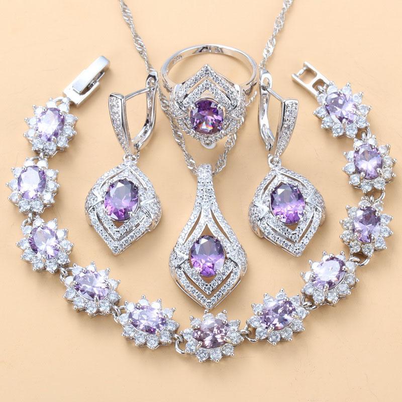 

Высококачественные модные аксессуары 925 пробы из серебра 9 цветов, наборы украшений, женский браслет, серьги и ожерелье с мистическим радугой и цирконием 6