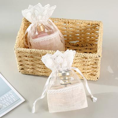 Lace Jewelry Drawstring Bag Christmas Candy Packaging Pocket Dragees Pouches Craft Packages Wedding Gift Bags For Guests