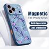 Colorful Embossed Flowers Case For iPhone 17 Pro Max Funda iPhone 16 15 14 13 Pro Max Magnetic For Magsafe Hybrid Slim Matte Cover