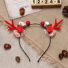 Christmas Small Antler Headdress Sweet and Lovely Sentie Children's Headband Simulation Flower Moose Net Red Hair Band