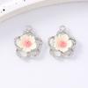 5pcs Cute Enamel Flower Charms Pendants for Jewelry Making Necklace Earrings Bracelet DIY Handmade Accessories Supplies