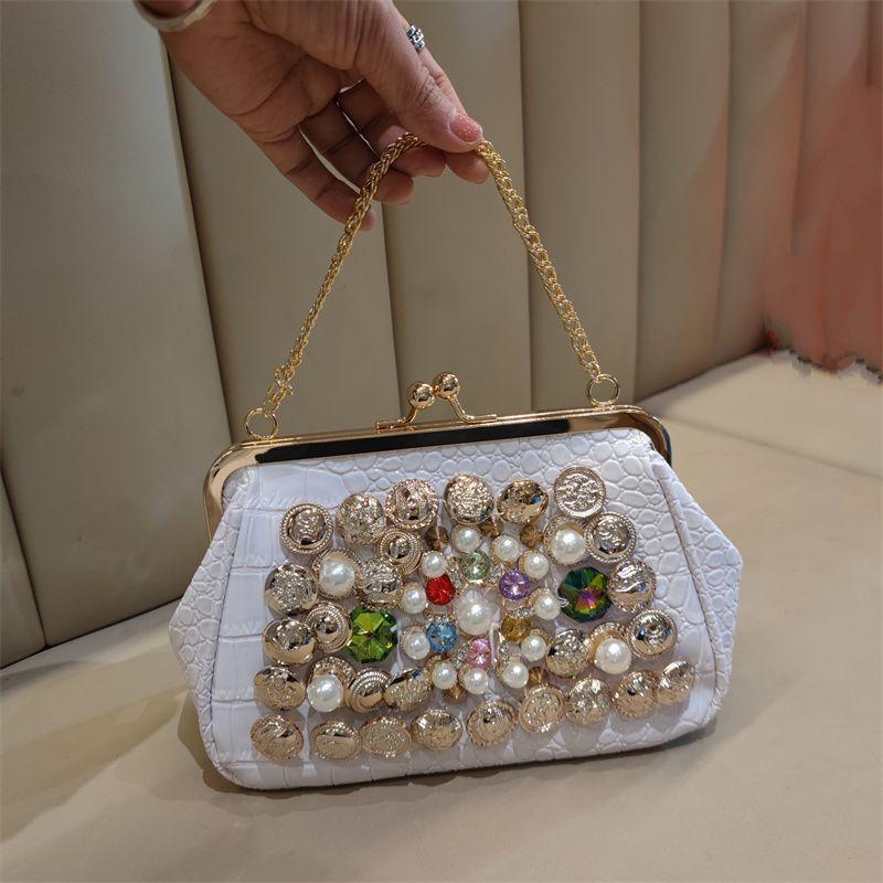 Charm Socialite Diamond Studded Dinner Bag 2025 Neue süße handgehaltene Umhängetasche mit Kette