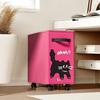 Cartoon Animal Print Rolling Storage Cart Cute Dirty Clothes Basket Laundry Basket  Kitchen