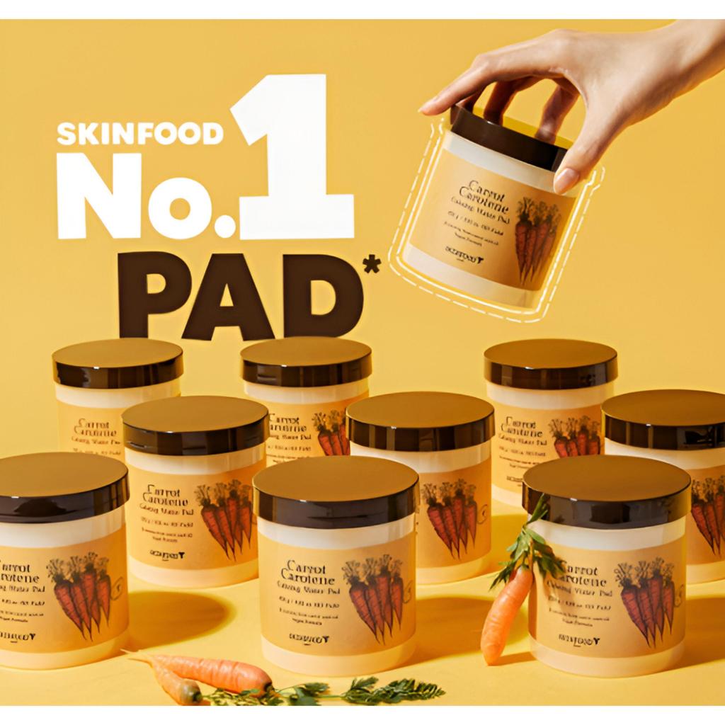 SKINFOOD Carrot Carotene Calming Water Pad (30 Sheets MINI + 30 Sheets Refill)