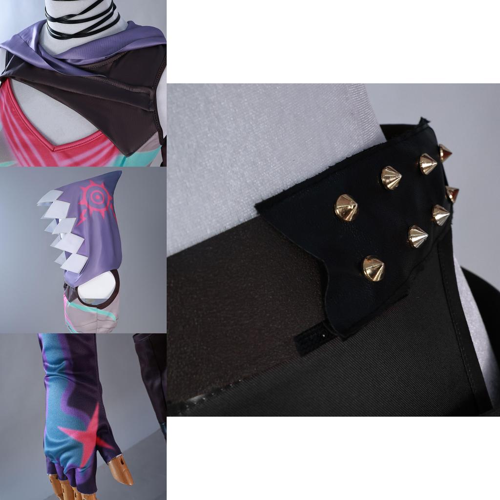 Entzückendes Lila Jinx Cosplay Kostüm aus Arcane League Of Legends für Gaming-Enthusiasten