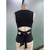 Women's Round Neck Sleeveless Slim Fit Tank Top Solid Color Stretchy Casual Vest