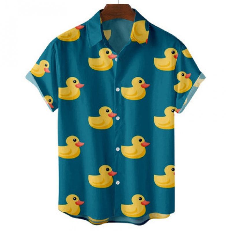 New summer casual hot sale D printing short-sleeved shirt Hawaiian shirt men's vacation seaside source