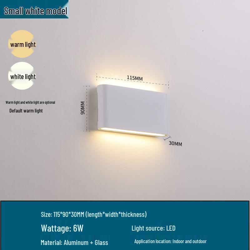 Modern Outdoor Waterproof LED Wall Light - Minimalist Ultra-thin Double-Head Design for Courtyard, Corridor, Bedroom, or Living Room.