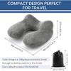 Inflatable Travel Pillow for Airplane Inflatable Neck Pillow for Traveling with Soft Velvet Washable Cover for Sleeping, Airplane,Train, Car, Office,