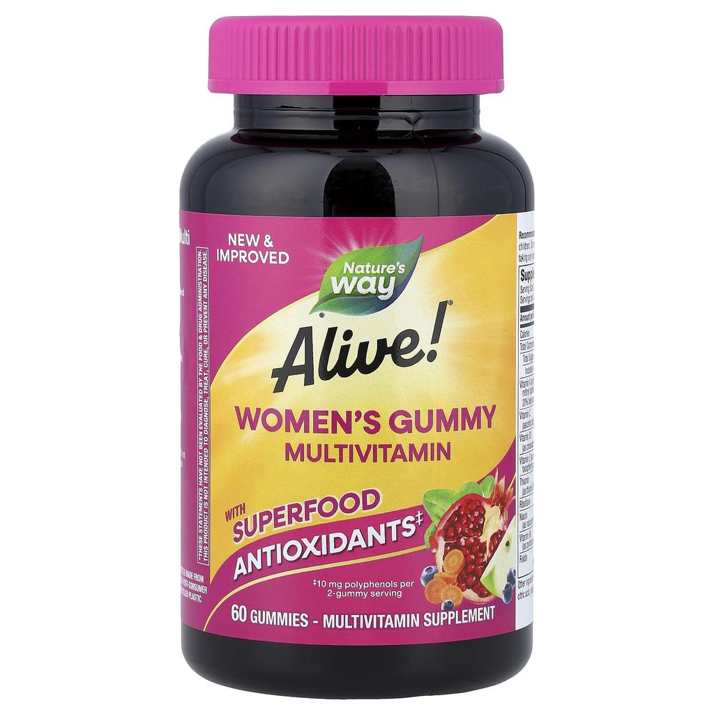 Nature's Way Lebendig!® Multivitamin-Gummibärchen für Frauen, gemischter Beerengeschmack, 60 Gummibärchen
