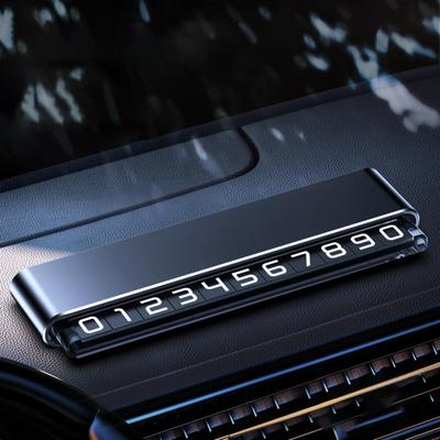 Car Phone Number Card Aluminum Alloy Automobile Interior Parking