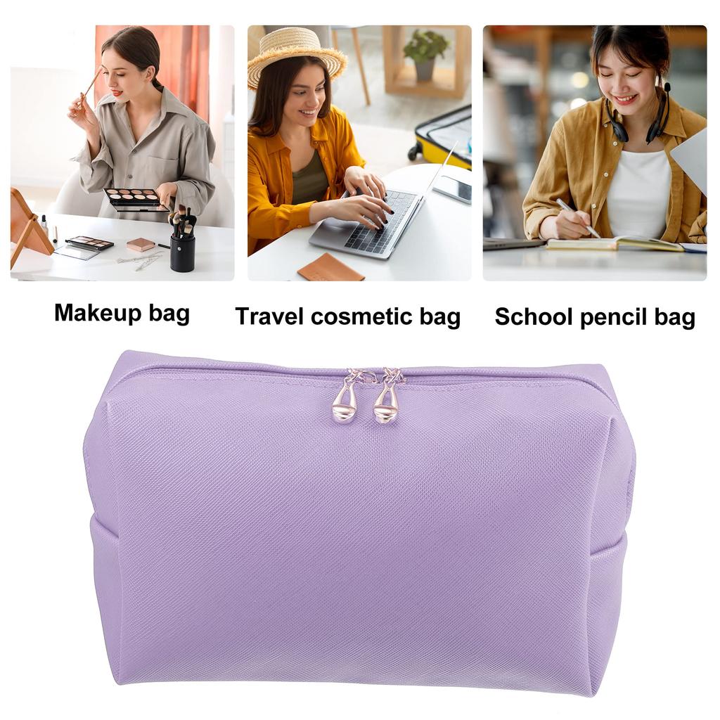 VOCOSTE Waterproof Travel Cosmetic Bag with PU Leather Case for 1 Purple Women, Pc,