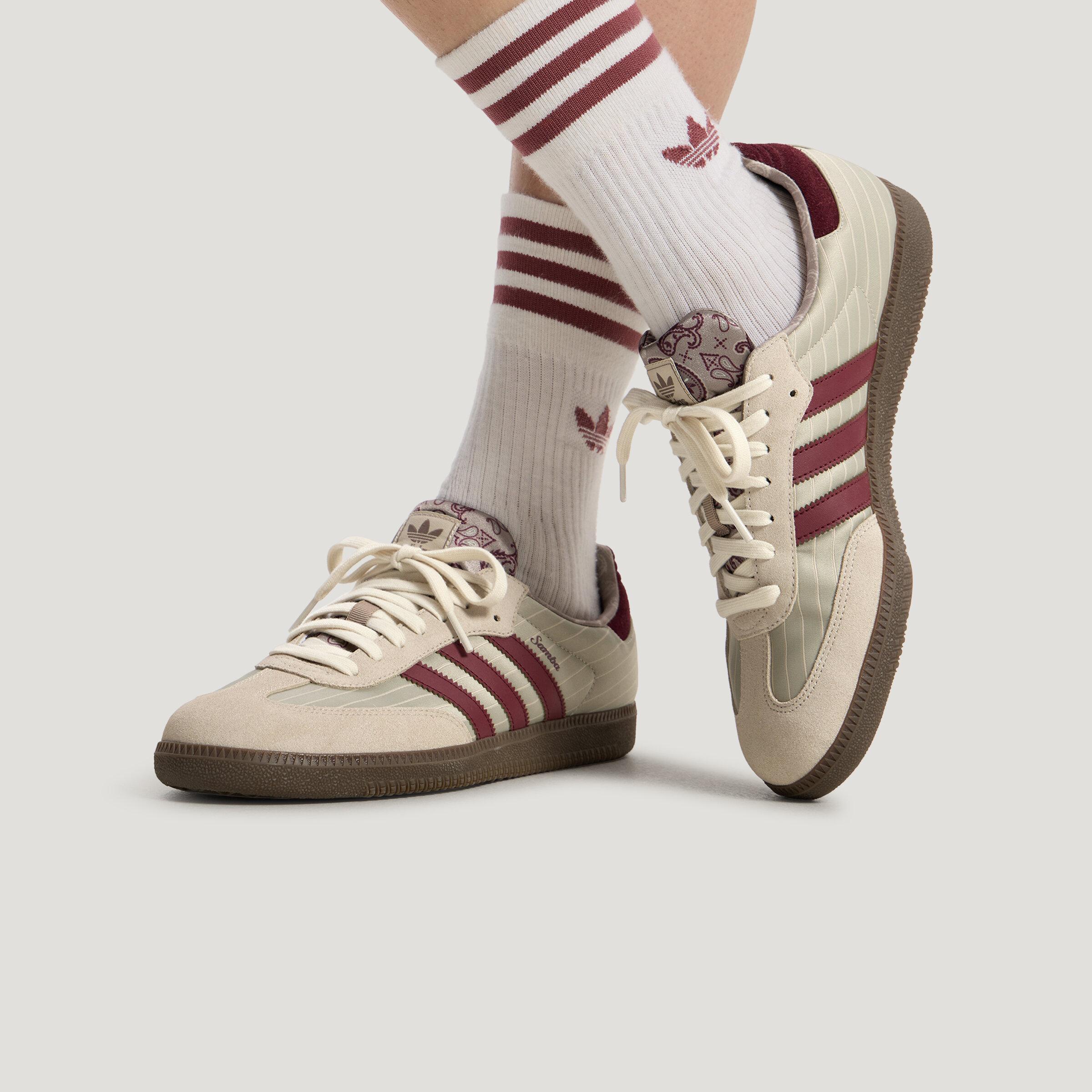 Adidas Originals SAMBA OG Немецкие Армейские Кроссовки Унисекс Бежевый Красный 40