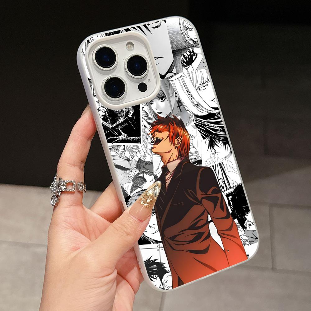 

Чехол для мобильного телефона Death Note Kira Light Jelly Двухслойный Белый для iPhone 17 16 15 14 13 12 11 Air Pro Max Plus Защитный iPhone Air