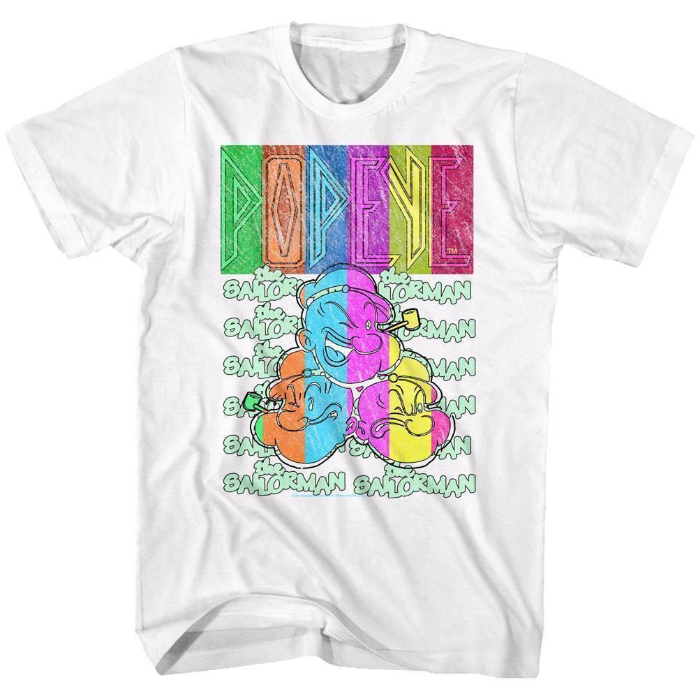 Popeye Rainbow Color Pop Men T Shirt XXL