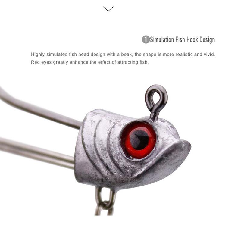

Fish Head Hook 1Pcs Jig Head Hook Fish Lead Hook 7G10G17G Jig Head Fishing Hook 10g