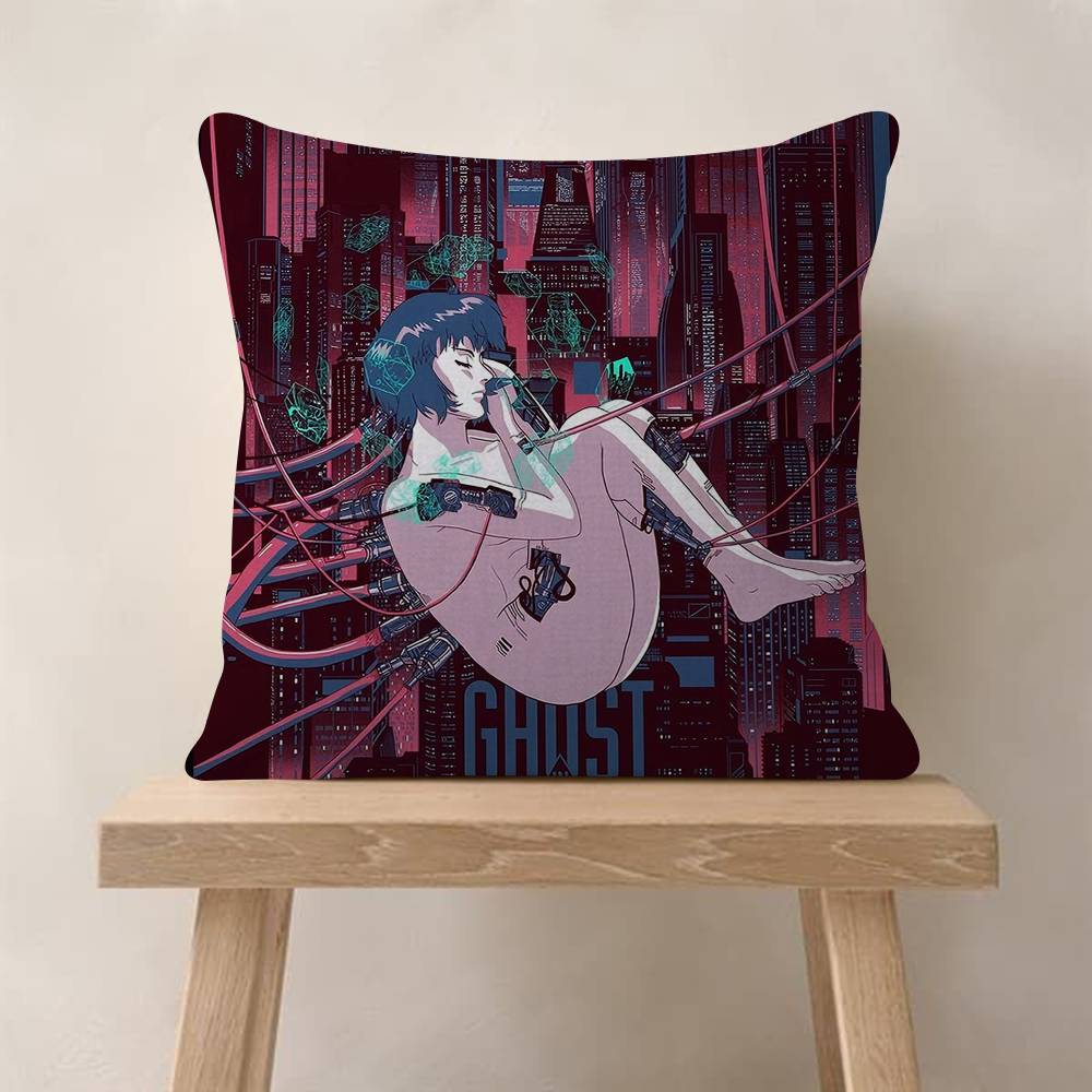 Anime Ghost In The Shell Movie Sticky Cushion Cover 30x50 Polyester Sofa Cushions Decorative Throw Pillows Home Decoration