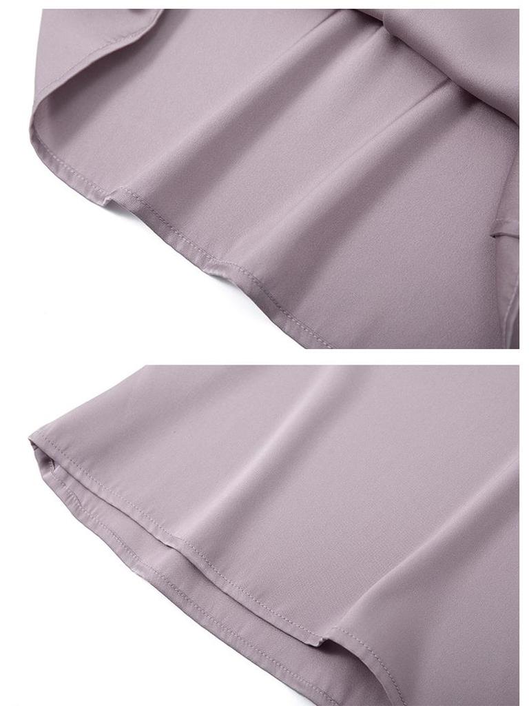 2025 Spring Women's V-Neck Mulberry Silk Blouse - Solid Color, Loose Fit