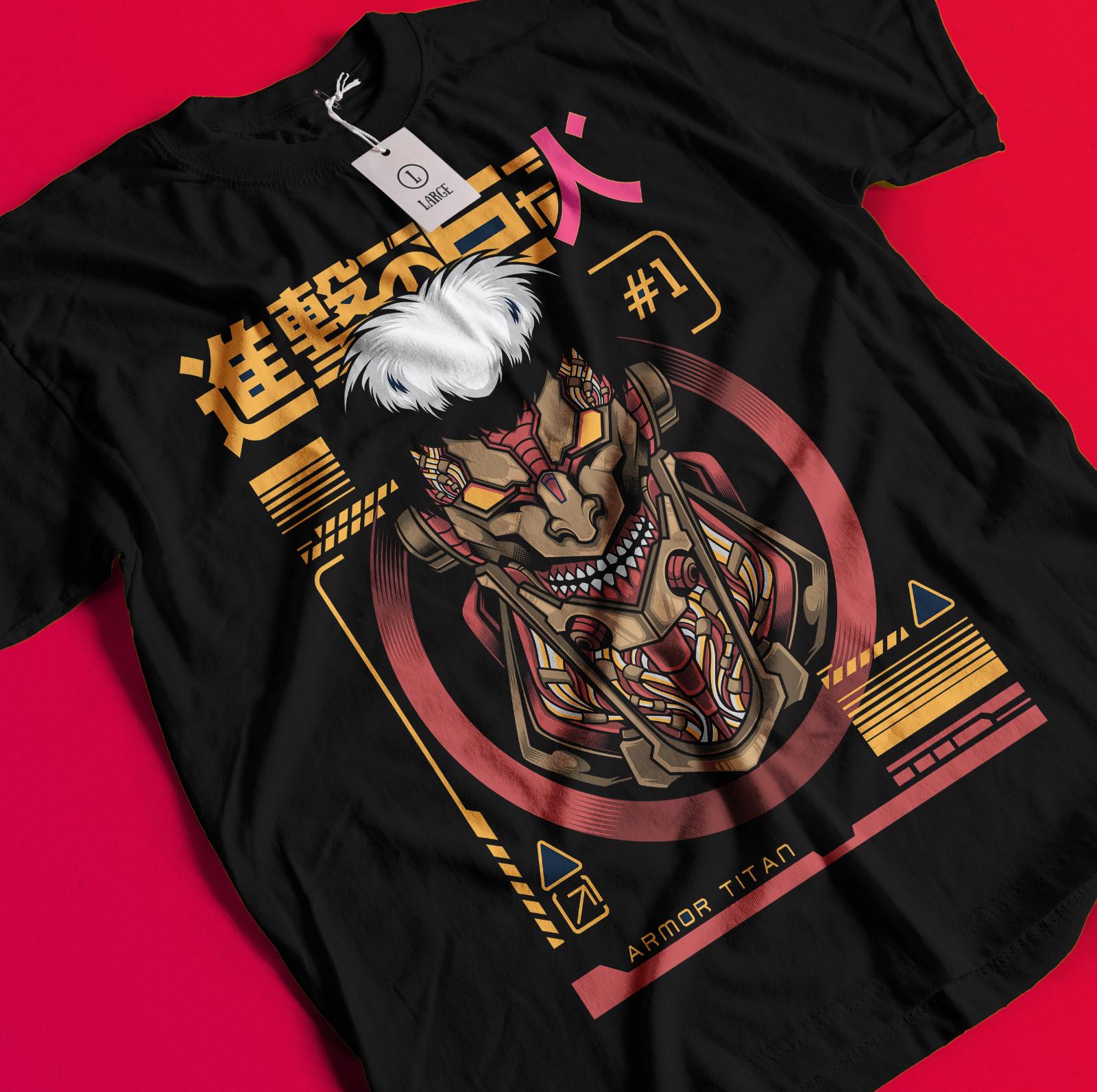 

Attack On Titan Shirt Armored Reiner Tshirt Levi T-Shirt AOT Eren Mikasa Hange BB1432 M