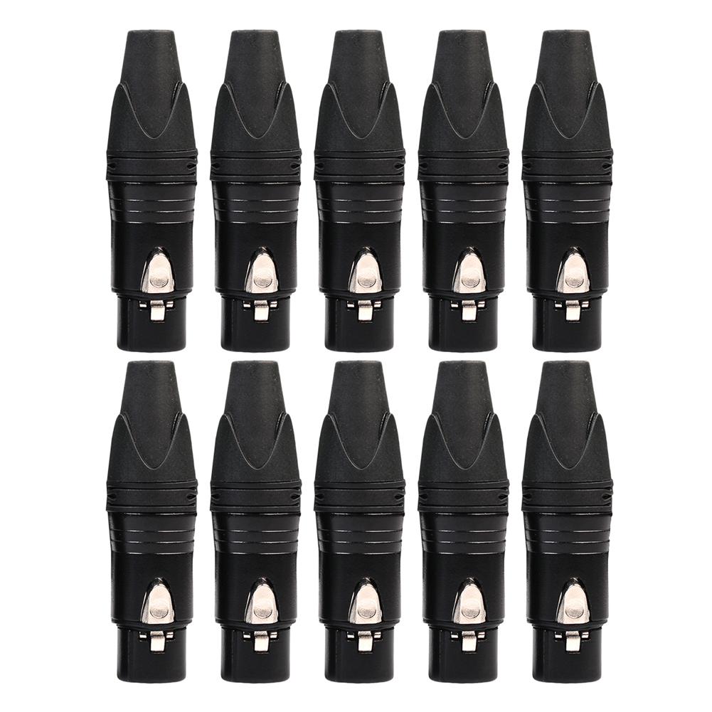 10 sztuk DIY mikrofon XLR 3Pin złącze żeńskie adaptery wtyczek lutowanych