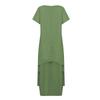 Women's Fashion Boho Solid Color Short Sleeve Loose Casual Irregular Dress