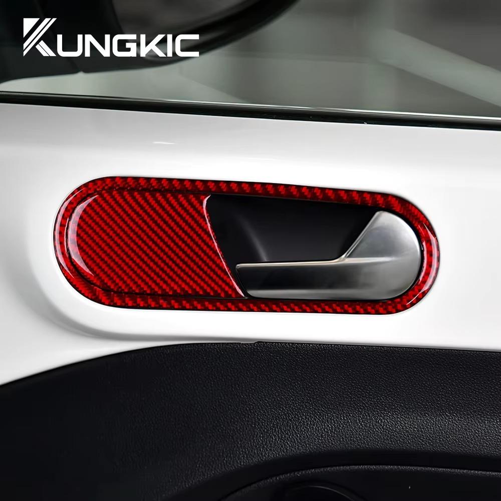 For Volkswagen Beetle 2012 2013 2014 2015 2016 2018 2019 Real Soft Carbon Fiber Inner Door Handle Sticker LHD RHD Accessories