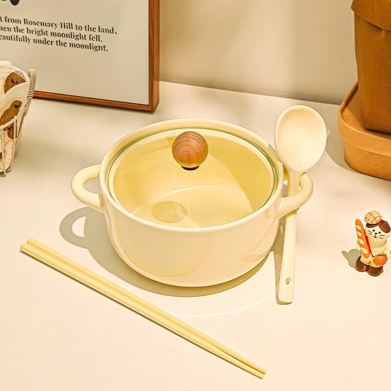 ZISIZ Cream Style Ceramic Noodle Bowl Collection
