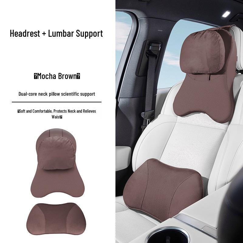 Compatible Headrest Neck Pillow & Lumbar Support for BYD Models: e2, e3, e9, S6, S7