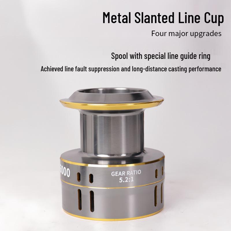Full Metal Long Cast Fishing Reel: Spinning Wheel, Lure Casting, Sea Rod, Rock Fishing, Slanted Mouth Design