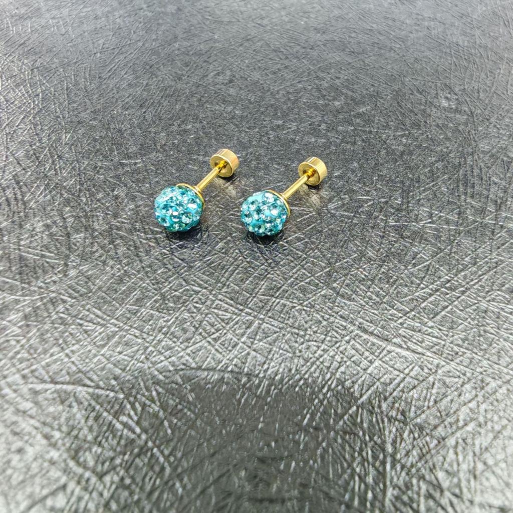 Stainless Steel Xiangbala Polymer Clay Ball Stud Earrings with Anti-Loss Twist Screw Design