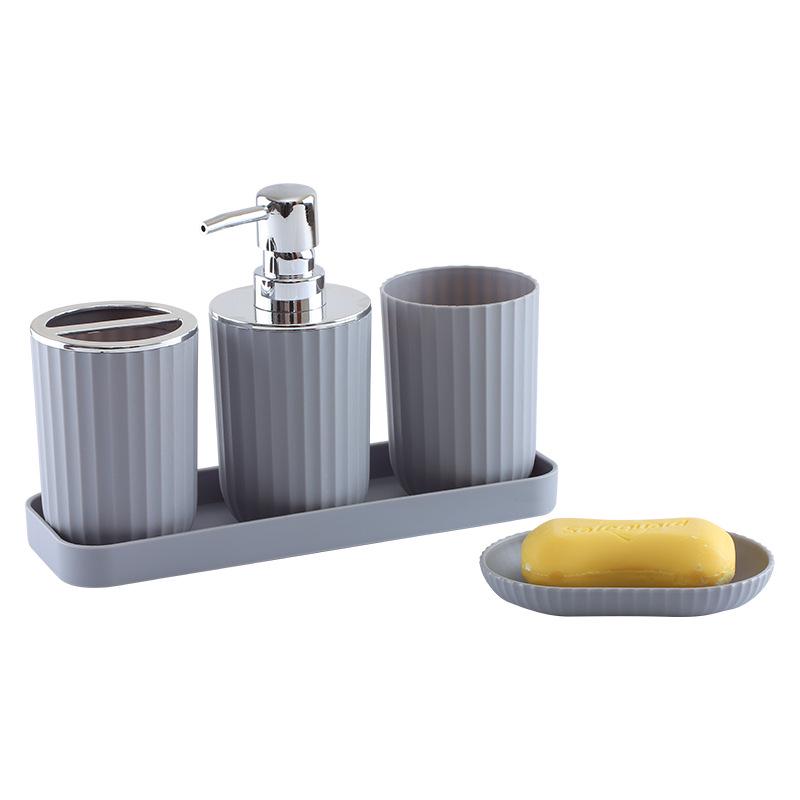 Five-Piece Bathroom Set with Gargle Cup and Toiletries Tray